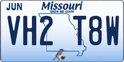 MO license plate VH2T8W