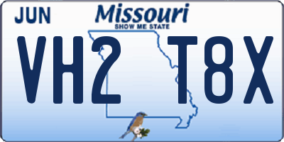 MO license plate VH2T8X