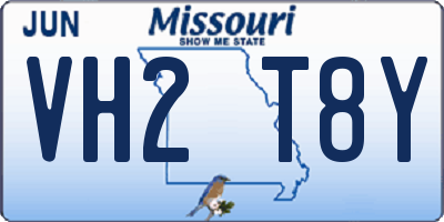 MO license plate VH2T8Y