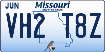 MO license plate VH2T8Z