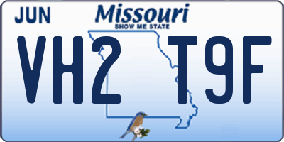 MO license plate VH2T9F