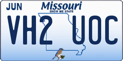 MO license plate VH2U0C