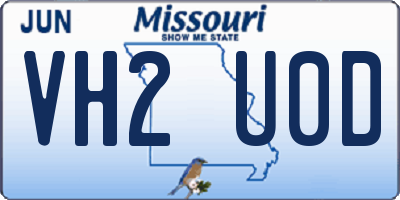 MO license plate VH2U0D