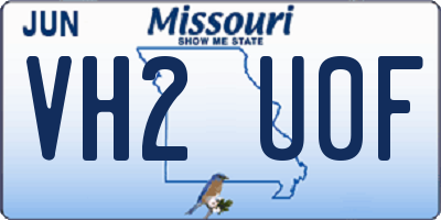 MO license plate VH2U0F