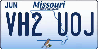 MO license plate VH2U0J