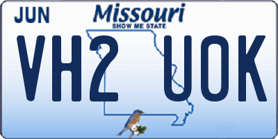 MO license plate VH2U0K