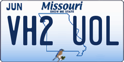 MO license plate VH2U0L