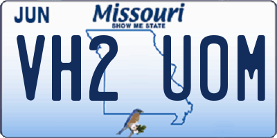 MO license plate VH2U0M