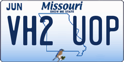 MO license plate VH2U0P