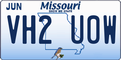 MO license plate VH2U0W
