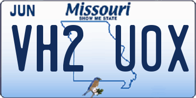 MO license plate VH2U0X