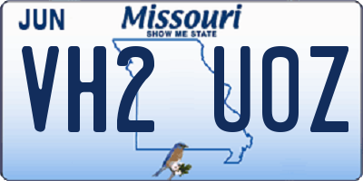 MO license plate VH2U0Z