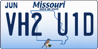 MO license plate VH2U1D