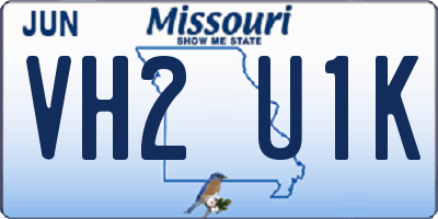 MO license plate VH2U1K