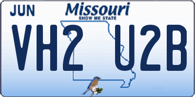 MO license plate VH2U2B