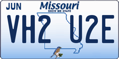 MO license plate VH2U2E