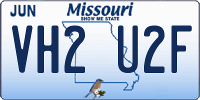 MO license plate VH2U2F