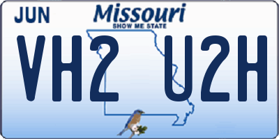 MO license plate VH2U2H
