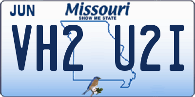 MO license plate VH2U2I