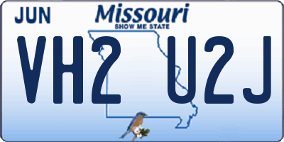 MO license plate VH2U2J