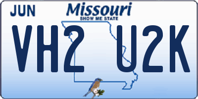 MO license plate VH2U2K