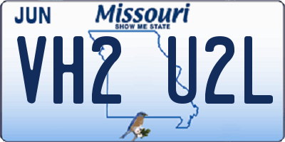 MO license plate VH2U2L
