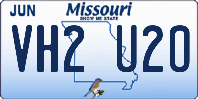 MO license plate VH2U2O