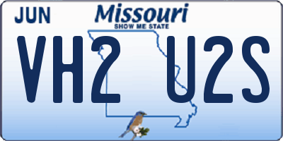 MO license plate VH2U2S