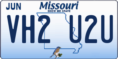 MO license plate VH2U2U