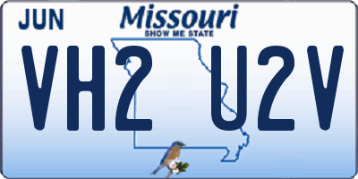 MO license plate VH2U2V