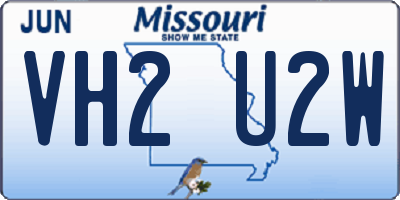 MO license plate VH2U2W