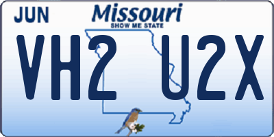 MO license plate VH2U2X