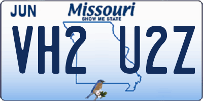 MO license plate VH2U2Z