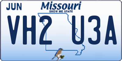 MO license plate VH2U3A