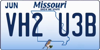 MO license plate VH2U3B