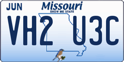 MO license plate VH2U3C