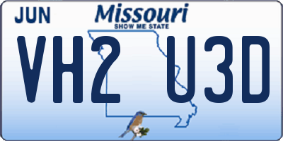 MO license plate VH2U3D