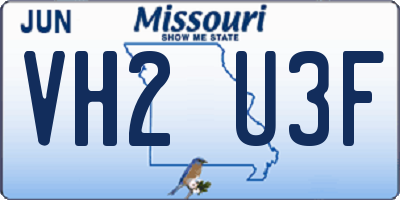 MO license plate VH2U3F