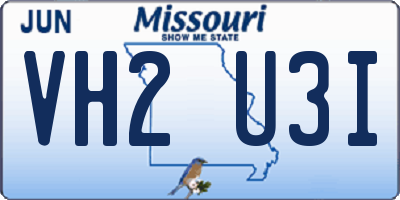 MO license plate VH2U3I