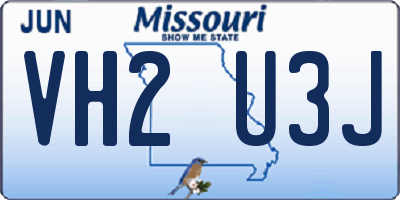 MO license plate VH2U3J