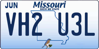 MO license plate VH2U3L