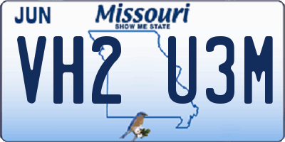 MO license plate VH2U3M