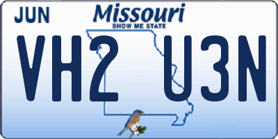 MO license plate VH2U3N