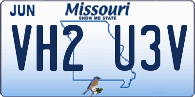 MO license plate VH2U3V