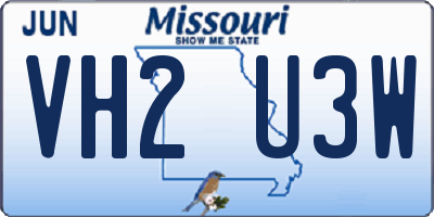 MO license plate VH2U3W