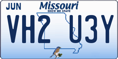 MO license plate VH2U3Y