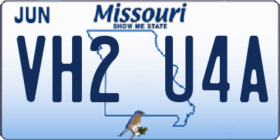 MO license plate VH2U4A