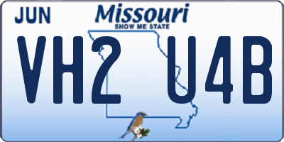 MO license plate VH2U4B