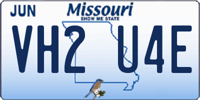 MO license plate VH2U4E