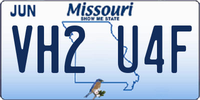 MO license plate VH2U4F